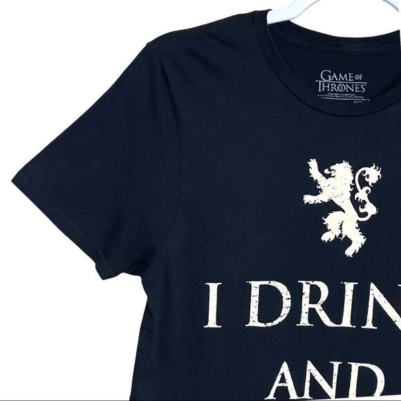 Game of thrones womens `I drink and I know things' small black tee shirt - Picture 5 of 6